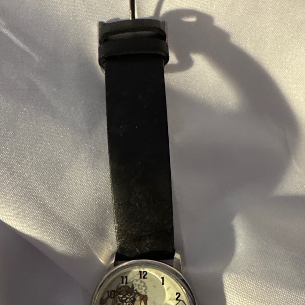 Unique Black Strap Watch with Artistic Dial - Picture 3 of 4